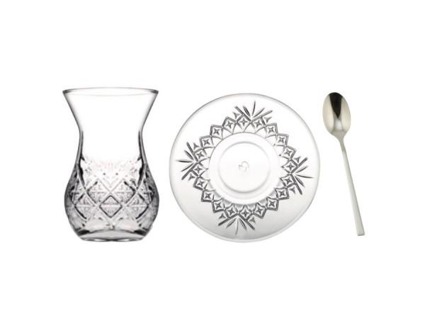 Pasabahce TIMELESS Türkische Teegläser Set 18-teilig. mit Löffel