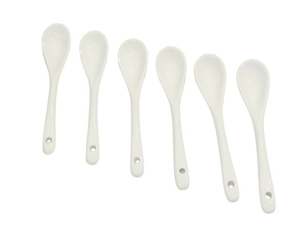 CiCiHOME Porzellan Teelöffel 6 Stück 12 cm