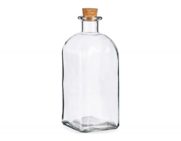Ölflasche Glasflasche 1 Liter mit Korkstopfen 22x9 cm
