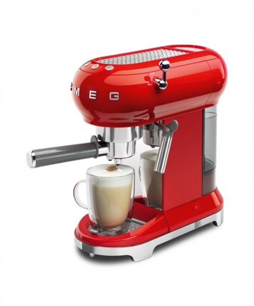 SMEG Espresso–Kaffeemaschine ROT Retro Style ECF01RDEU