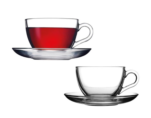 Pasabahce BASIC 97948 Teegläser Kaffeetassen 240 ml 6er Set
