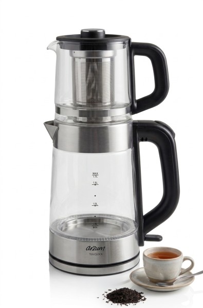 Arzum TEA CLOCK Komplett Glas Teekocher AR3154