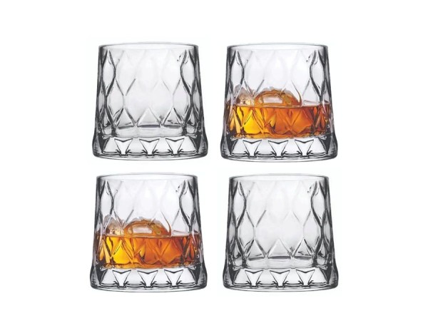 Pasabahce LEAFY 420194 Wasserglas Whiskey Glas 300 ml 4er Set