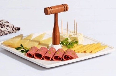 Porzellan Käsebrett Servierbrett mit Stiel