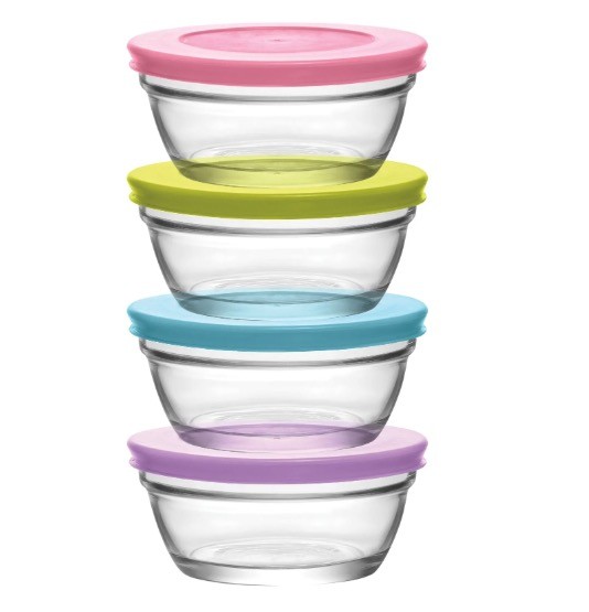 LAV Master Glas Schalen mit Deckel 4er Set