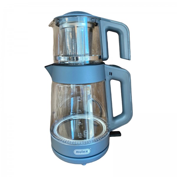 MULEX Teekocher und Wasserkocher Komplett Glas GRAU 1L - 2L