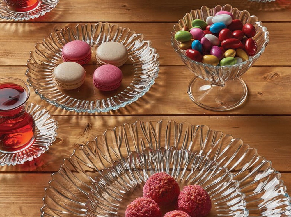Pasabahce Aurora Glasschale Mit Teller – Elegante Dessertschale Aus Glas, 14 Cm, Spülmaschinenfest