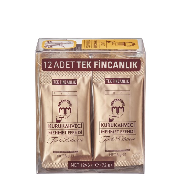 Eine-Portion-Packung 12 Stück 6g (72g) Türkischer Kaffee Kurukahveci Mehmet Efendi