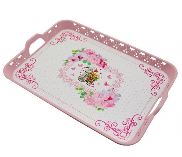 OYA Maxi Serviertablett mit Blumenmuster 51x39x4