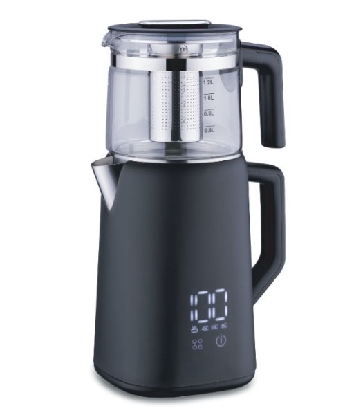 NEU - Korkmaz DEMMATIK SMART Teekocher SCHWARZ 1,2L - 1,7L