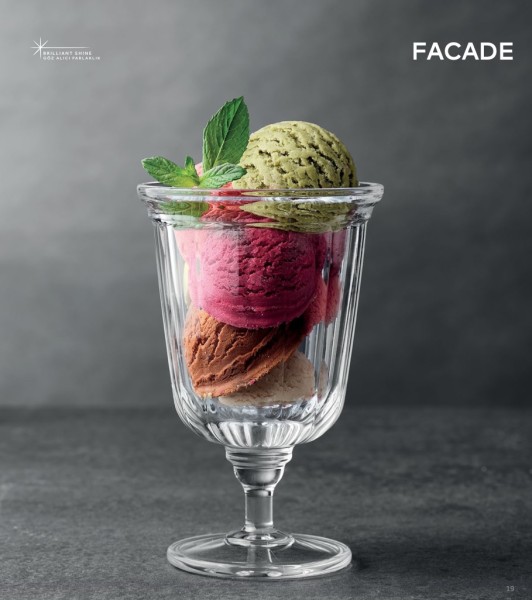 Pasabahce FACADE 68126 Kristallglas Dessertschale Eisschale 2er Set