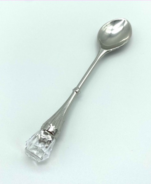 Elegante Teelöffel Kaffeelöffel Silber DÜZ mit Kristall 6er Set