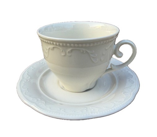 Kütahya Porselen CAPRICE Porzellan Teetassen Creme 6er Set 12-teilig