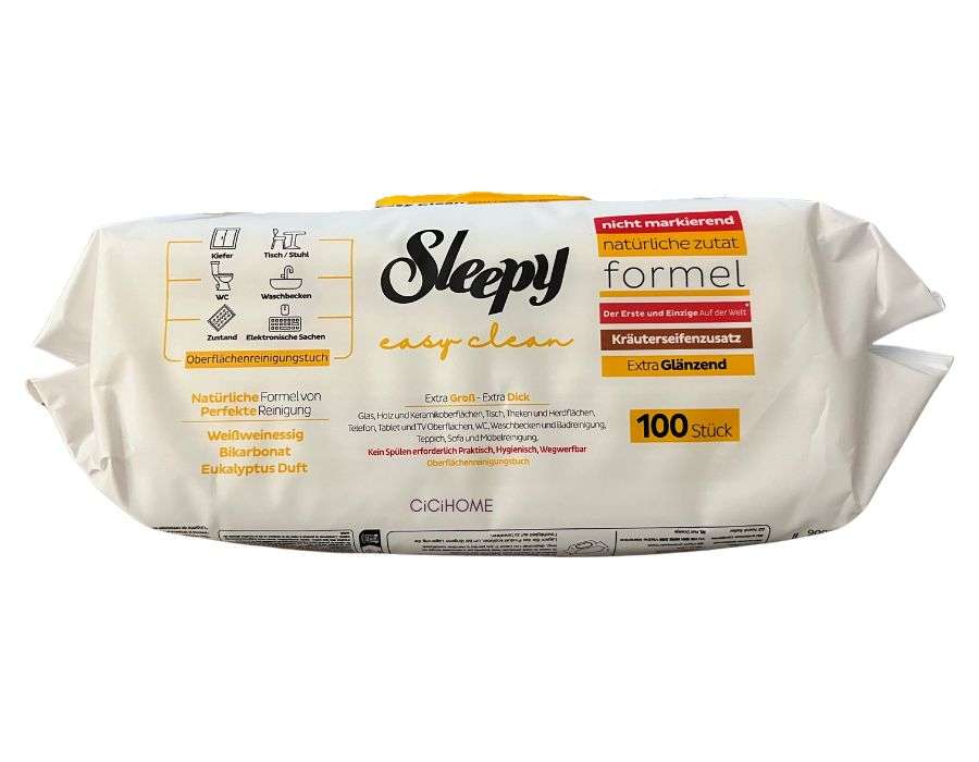 Produktbild von Sleepy Easy Clean Reinigungstücher Set – 6x100 Tücher In 3 Düften (Weißer Seife, Fichte, Eukalyptus) – Extra Dick & Saugfähig