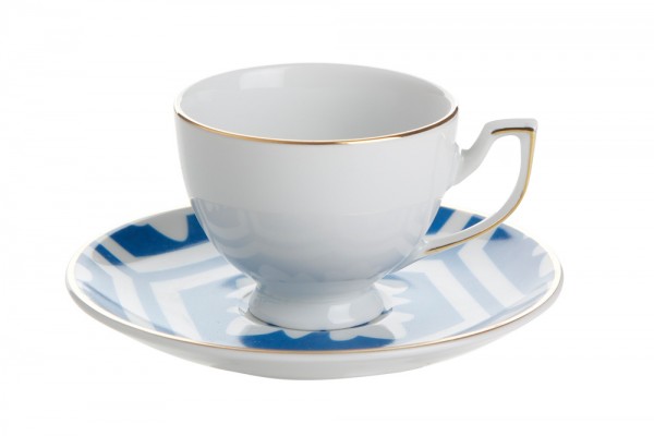 Tee-/Kaffeetasse mit Untersetzer Hellblau MOROCCO 170ml von Porland